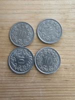 4 pièces de 10 centimes suisses 65,70,75,82