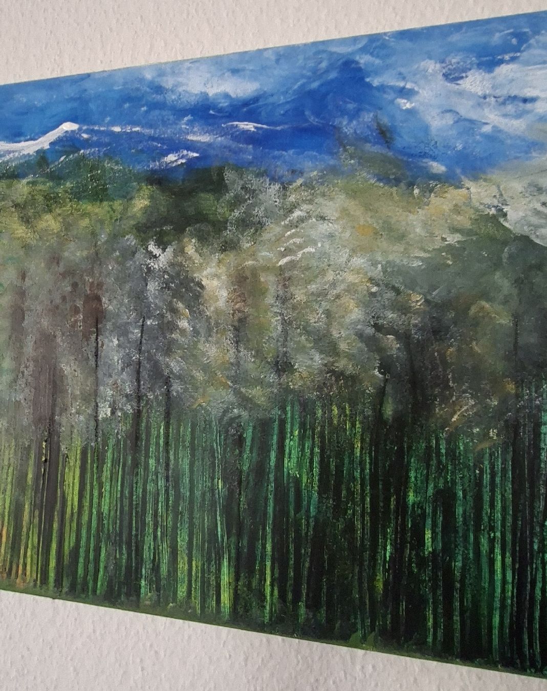 Tableaux: Gemälde " Höhenwald" handmade 40×120 – Neuf (Voir description) à Riehen par Steinbock1970 4