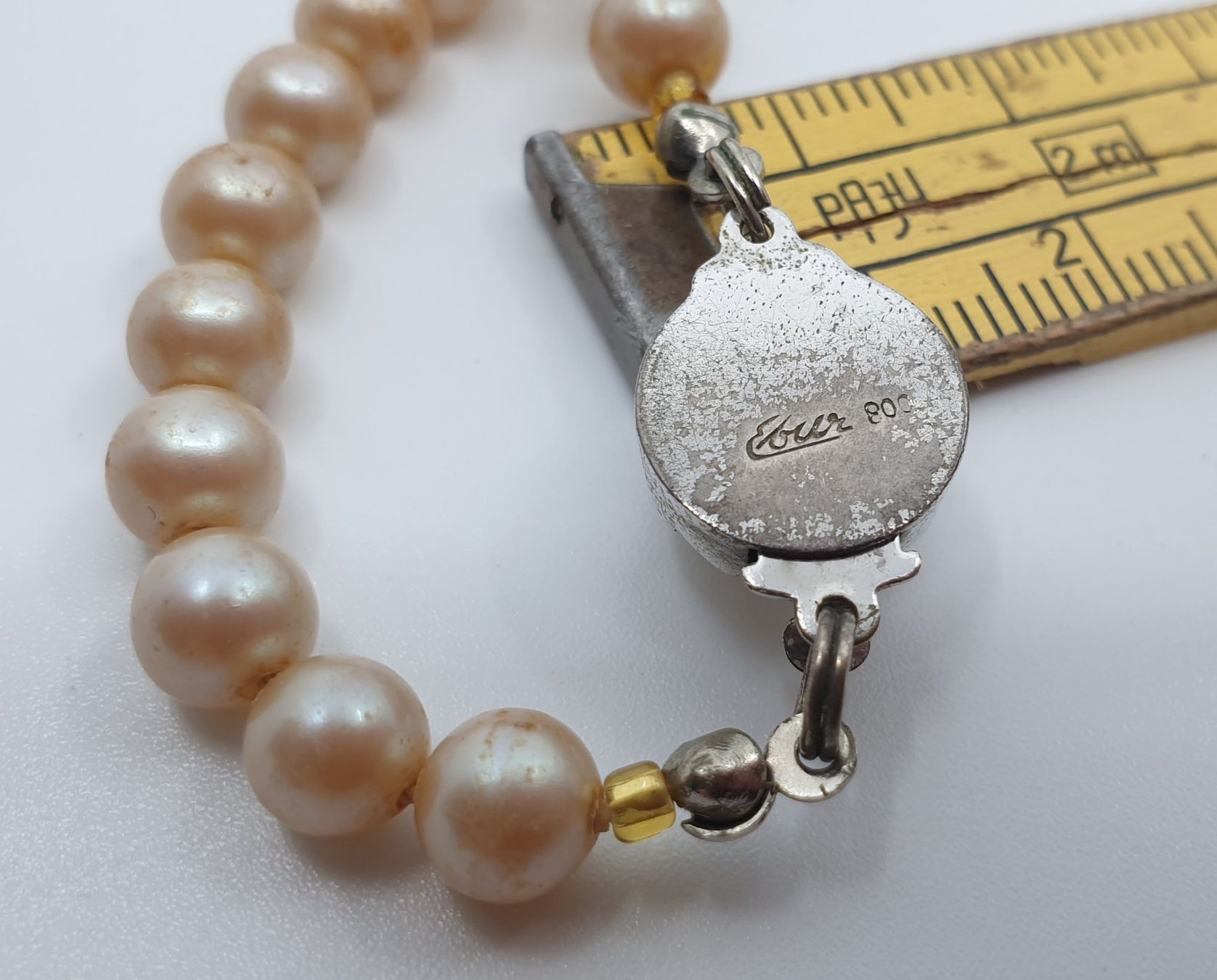 Catenine: Perlenkette Verschluss Silber 800 und Metall – Usato da Emmen venduto da magelan 3