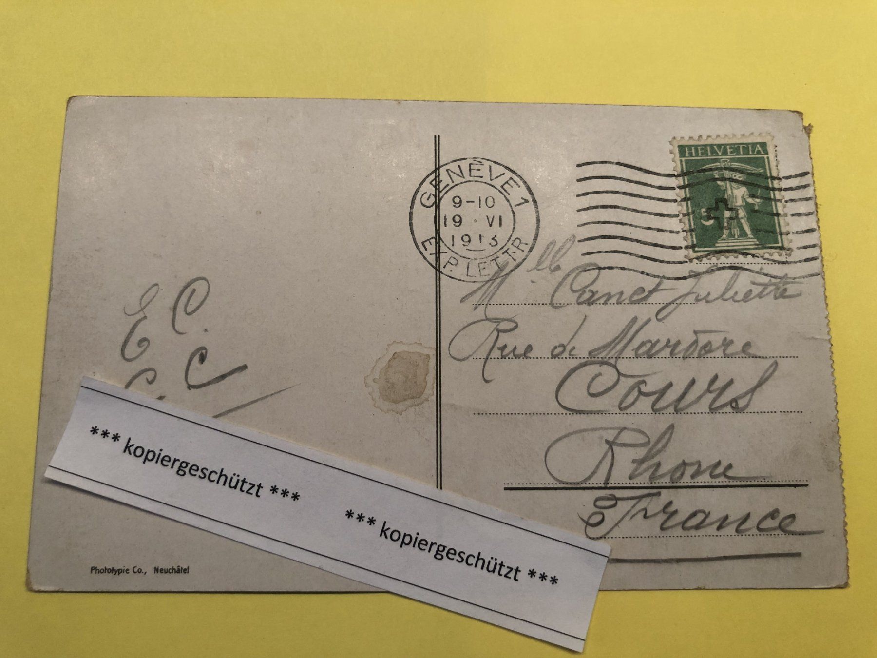 Cartoline postali: Genéve, Ile Rousseau et Mont Blanc – Usato da Hefenhofen venduto da Bierinder 1