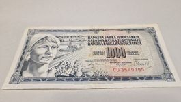 1000 Dinara Jugoslawien Banknote, 1981, Rarität!