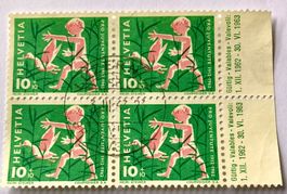  Viererblock Nr.J 194 Stempelt Luzern 1962   