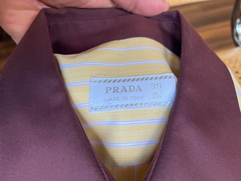 Prada Camicie: Prada Hemd Herren Gr. 39 / M – Made in Italy, Kontrastkragen – Usato da zürich venduto da Melchior7000 1