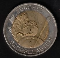 Sechseläuten 2001 Stempelglanz   5 Franken   gültig