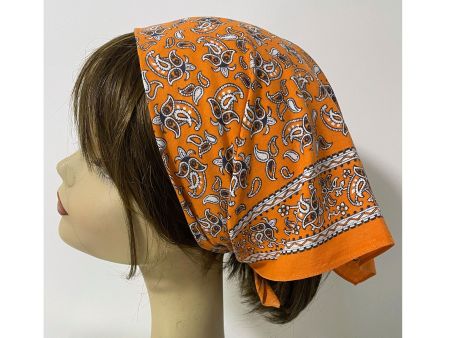 Glarner Tüechli Bandana Orange Bw Paisley Vintage 1980s
