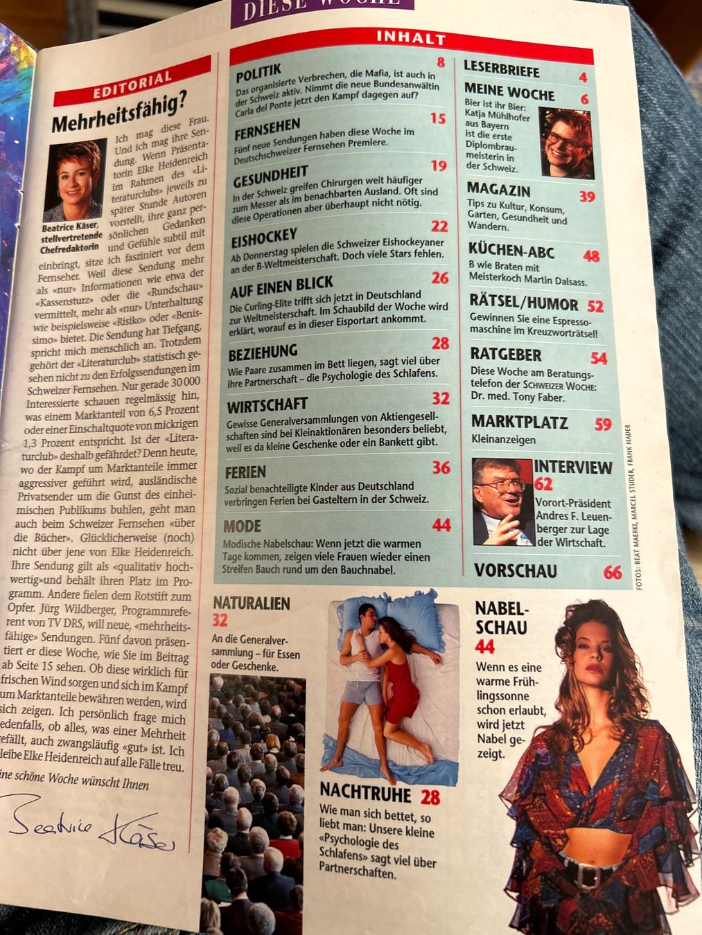 Revues & Magazines: Schweizer woche 5.4.1994 – D'occasion à Champfèr par Rothli 1