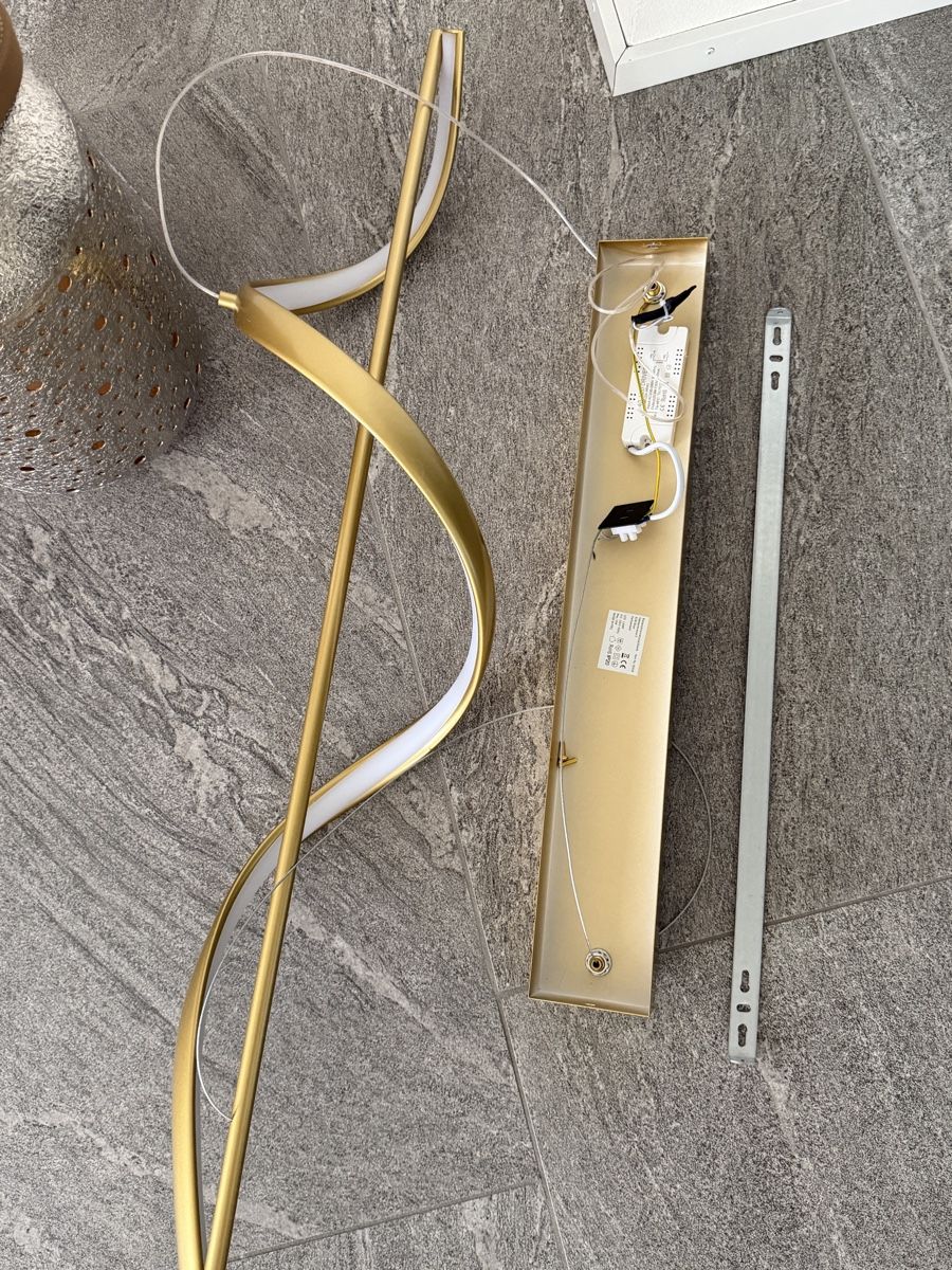 Kronleuchter & Deckenlampen: Hängeleuchte modern LED Messing Optik mit Stoffschirm neu – Neu (gemäss Beschreibung) aus Wiesendangen von Namoli123 5