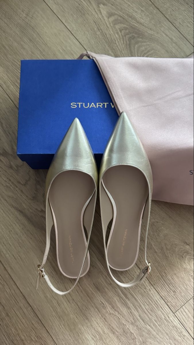 Stuart Weitzman Damenschuhe: Stuart Weitzman Slingback-Ballerinas aus Leder – Neu und originalverpackt aus Schaffhausen von R_Muzh 1
