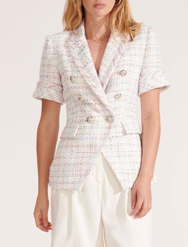 Jacken: VERONICA BEARD Jenny White Multi Short Sleeve Jacket Gr S – Neu (gemäss Beschreibung) aus Ebmatingen von dartim 3