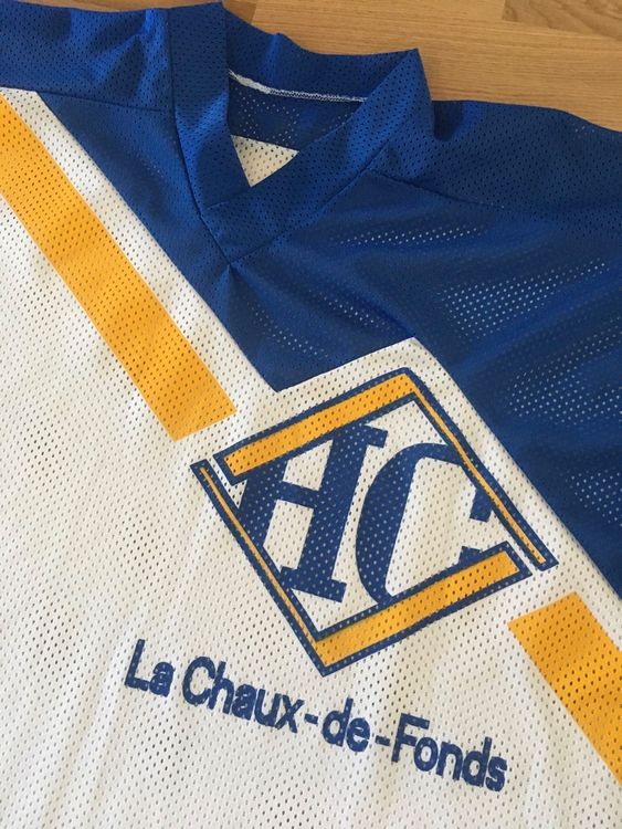 Wolf #1 HC La Chaux-de-Fonds Jersey Hockey Shirt OSCHSNER Trikot Mens