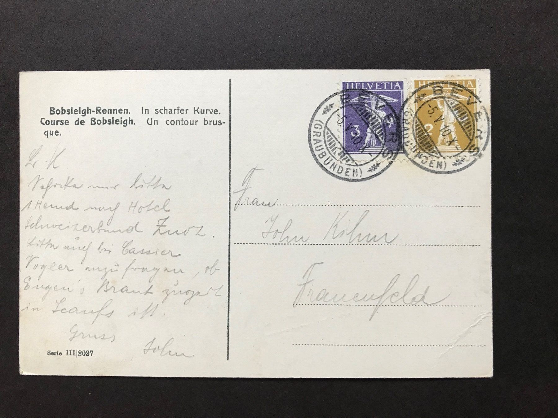 Tutti i francobolli: 1910 Postkarte mit SBK Nr. 117 + 118 – Usato da stäfa venduto da brandy66