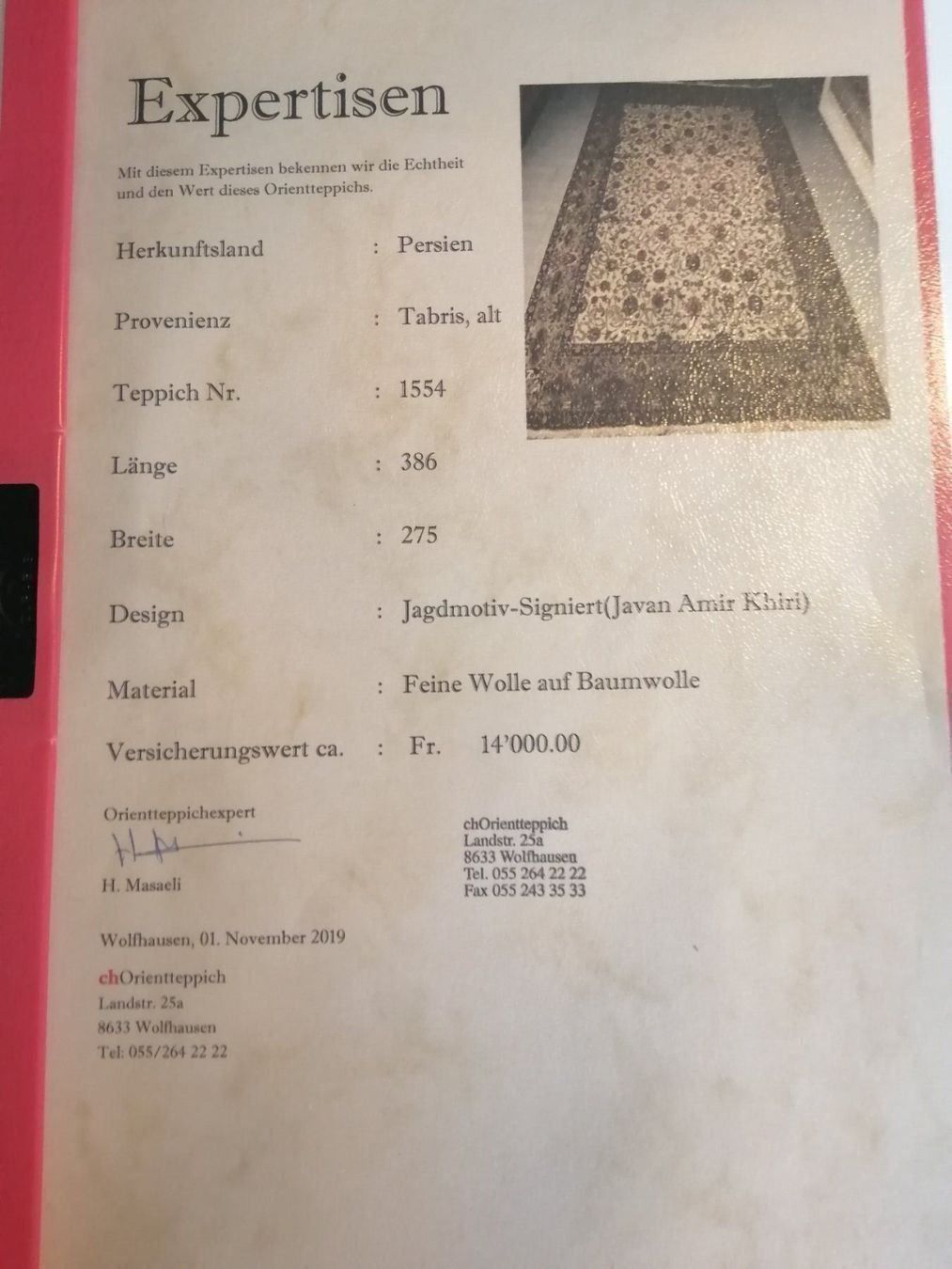 Tapis: Tabris Orientteppich – D'occasion à Grüningen par bestak1 8
