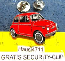 FIAT 500 ROT AUTO 2NÄGEL-PIN MIT1SECURITY-CLIP