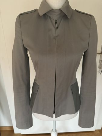 Akris Punto Jacke Blazer Lederapplikation Gr. 36