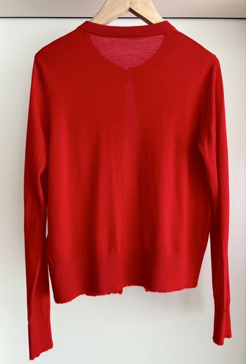 Maglioni & Felpe: Elegant Red Cardigan with Pearl Buttons - Size Medium – Usato da Zürich venduto da ron_t88f 1