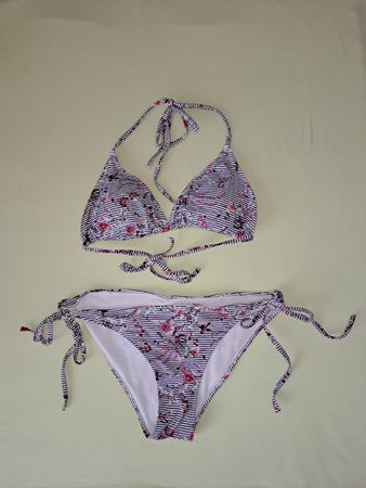Bikini gestreift Blumen, top Zustand