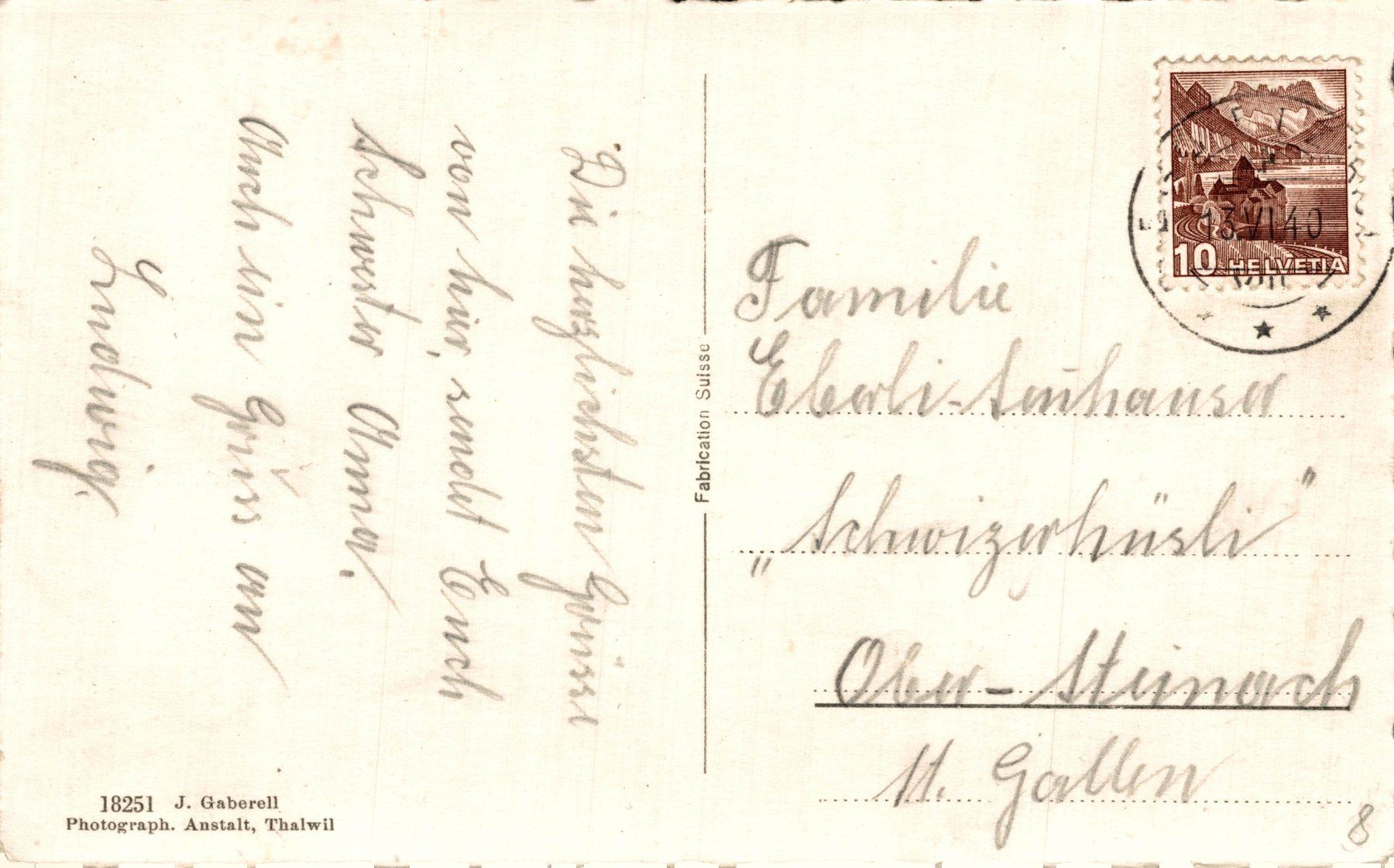 Ansichtskarten: Wohlfahrtskirche s. Antonius v. P., Egg - Zürich – Gebraucht aus Bronschhofen von Astore 1
