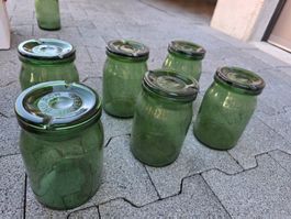 6 x Bülach Einmach Glas ohne Dichtung 1 Liter mit Deckel