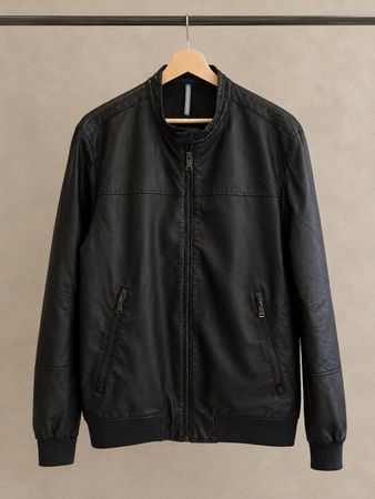 Herrenjacke Sorbino schwarz Kunstleder Gr. L