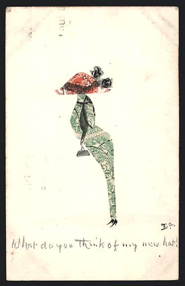 Cartoline postali: Dame mit neuem Hut und Handtäschchen, B – Usato da Berlin venduto da bartko-reher