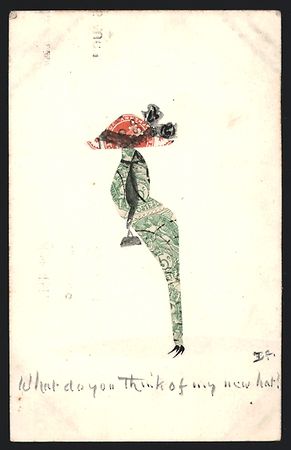Dame mit neuem Hut und Handtäschchen, B