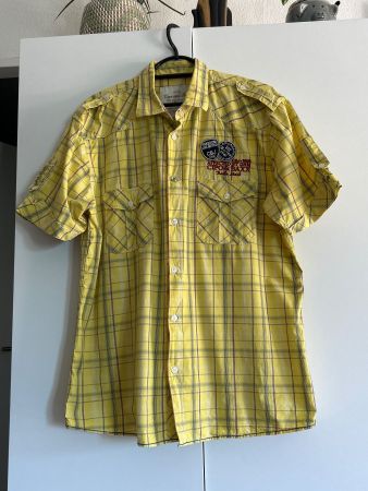 Herren Hemd gelb kariert von Cipo & Baxx Gr. XXL