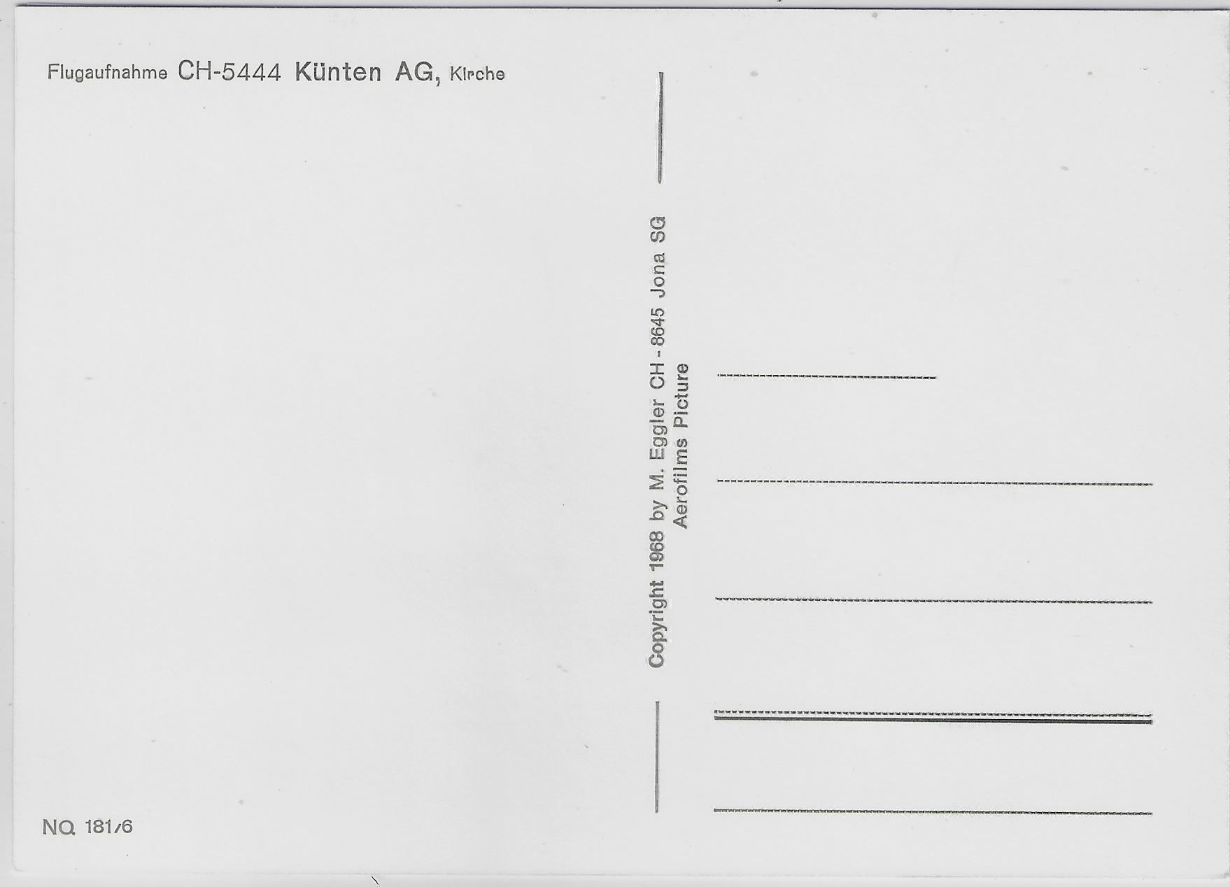 Cartoline postali: Flugaufnahme Künten AG - Kirche – Antico da Ettingen venduto da Kartenplanet 1