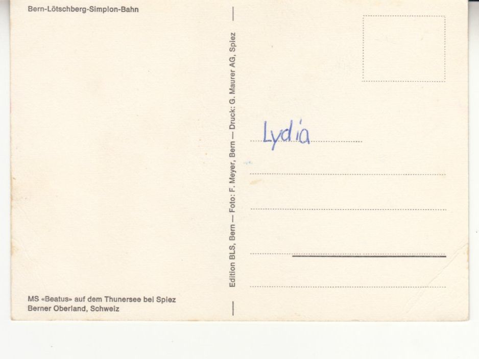 Cartoline postali: MS Beatus ca. 1970 – Usato da Bürglen TG venduto da StampGraf 1