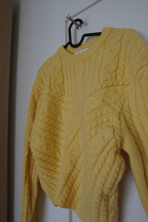 Pull jaune torsadé chaud – Taille M