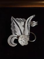Vintage Brosche Silber 925 wunderschön filigran kunstvoll