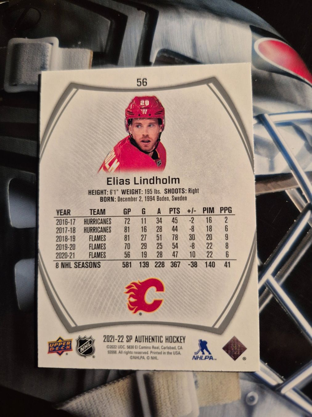 NHL Carte collezionabili: NHL Elias Lindholm Calgary Flames – Usato da Treiten venduto da Sauber73 1