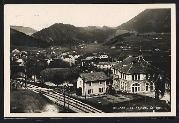 Cartoline postali: AK Travers, Le nouveau Collège, 1933 – Usato da Berlin venduto da bartko-reher