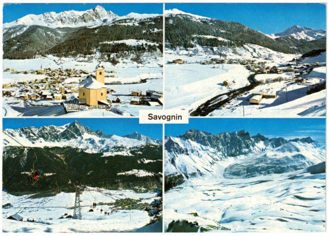 Cartoline postali: Savognin - 4 Bild AK – Usato da Binningen venduto da Mountainrider