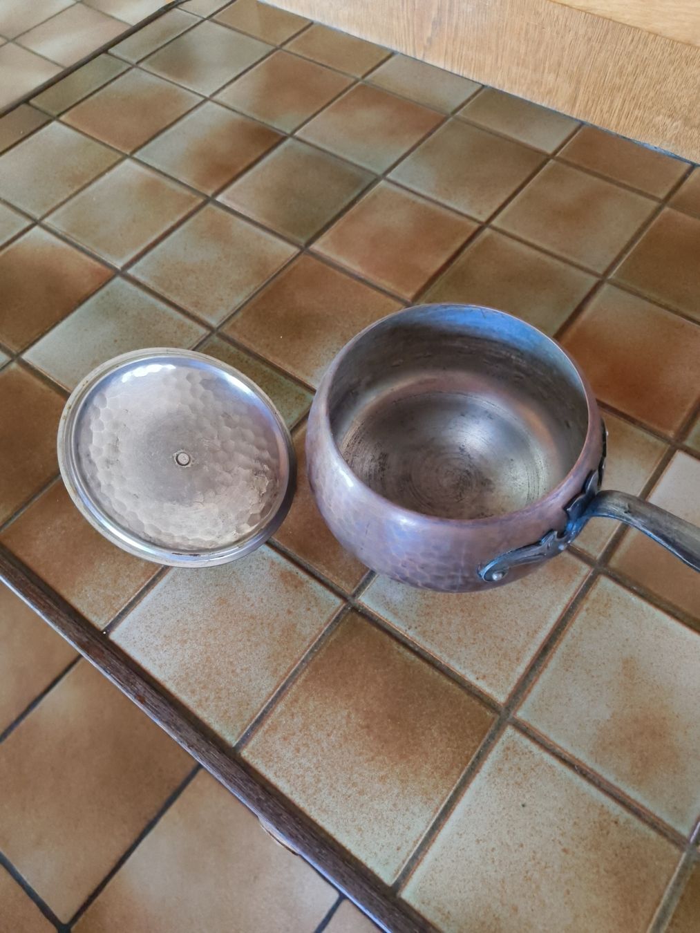 Padelle: Kupfertopf mit Deckel und Holzgriff – Usato da Starrkirch-Wil venduto da mar_2rqn 1