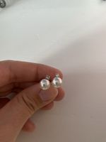 Perlen Ohrstecker mit Zirkonia silberfarben