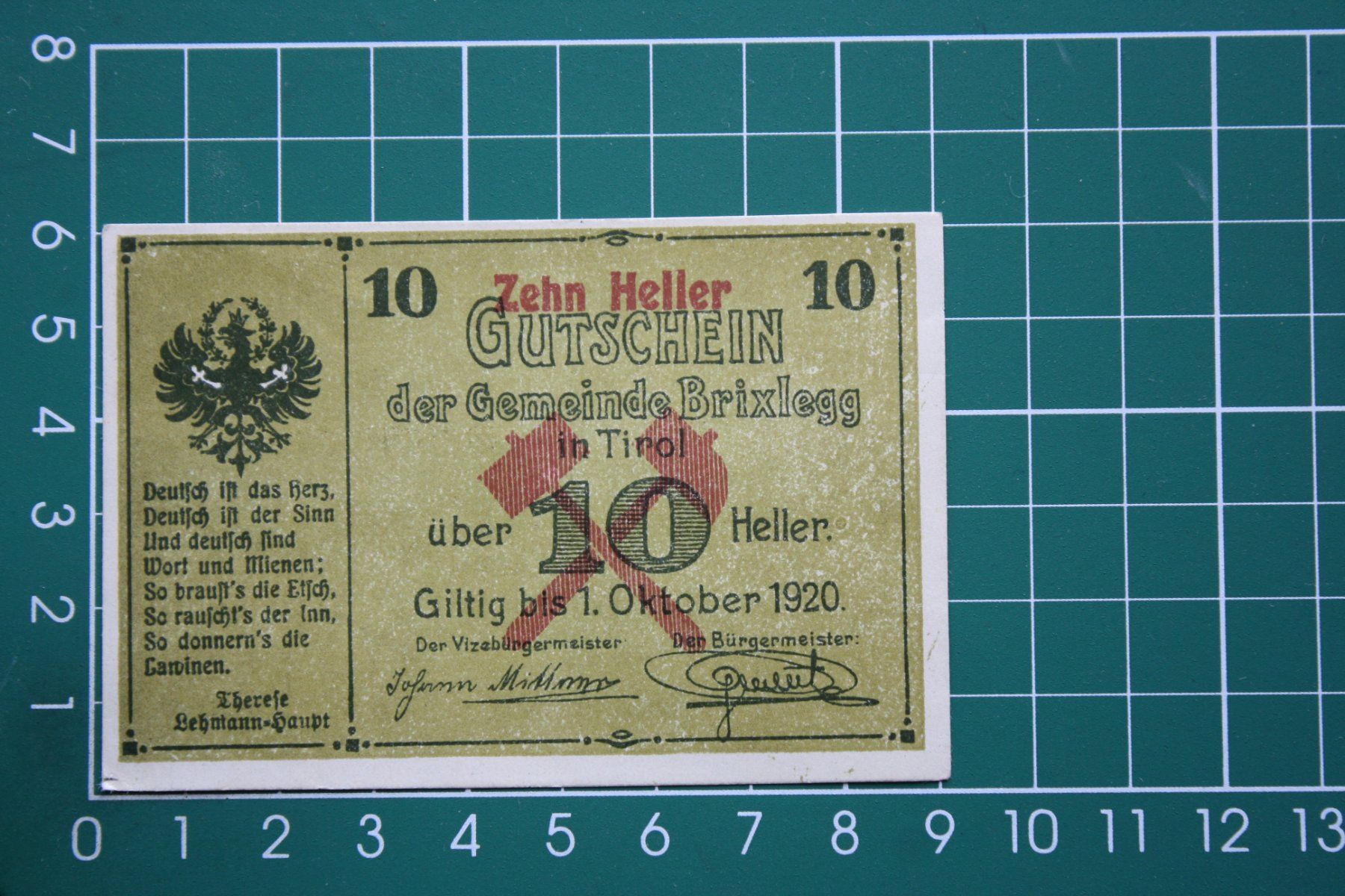 Buoni: currency voucher austria brixlegg 10 heller 1920 – Nuovo (secondo la descrizione) da Laupen BE venduto da Gufi57
