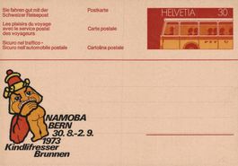 NAMOBA 1973 Postkarte Helvetia 30 Rappen, Top Zustand!