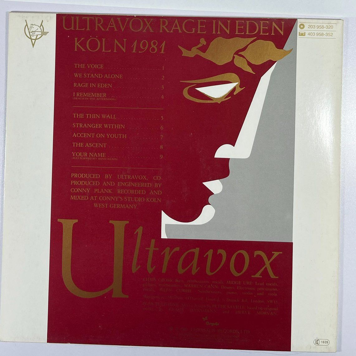 Schallplatten: LP: ULTRAVOX - Rage In Eden – Gebraucht aus Frenkendorf von Yard-Sale-2000 1
