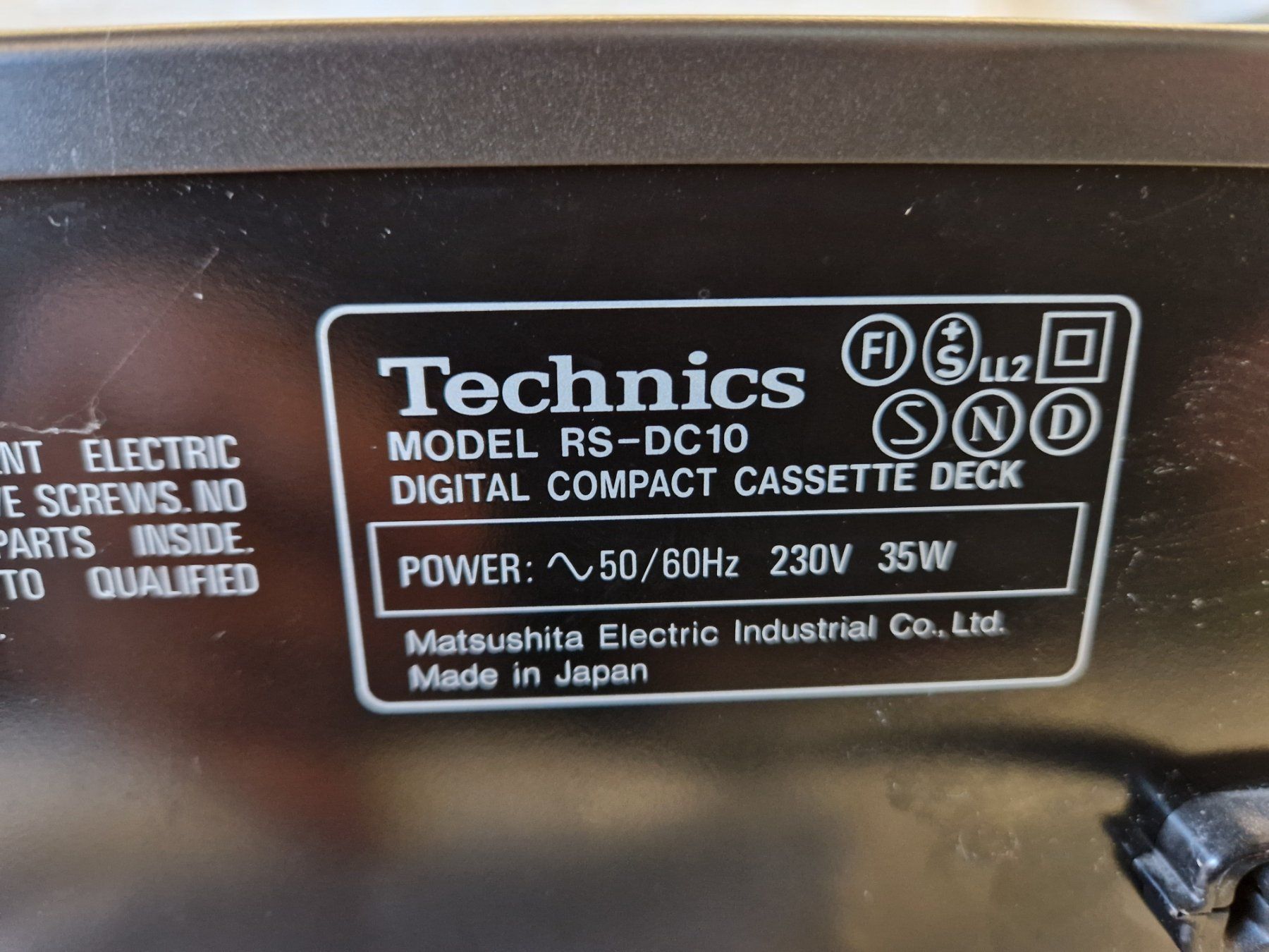 Technics Registratori: Technics Digital Compact Cassette Deck RS-DC10 – Usato da Wädenswil venduto da tome70 7