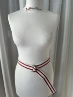 Damen Gürtel Stoffgürtel rot/weiss gestreift