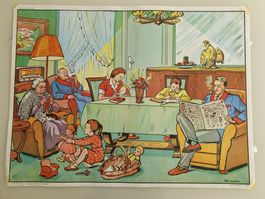 Affiche scolaire n°7 A Table & n°8 A La Veillée
