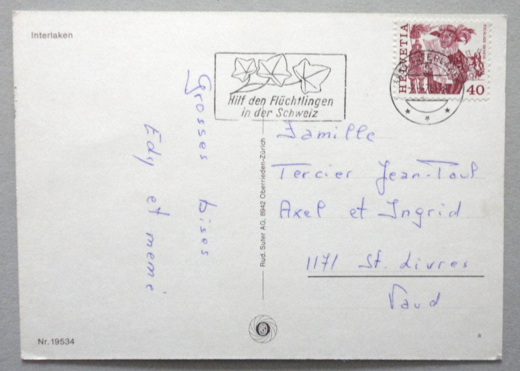 Cartoline postali: Interlaken - Multivues – Usato da Fétigny venduto da Billy2miny 1