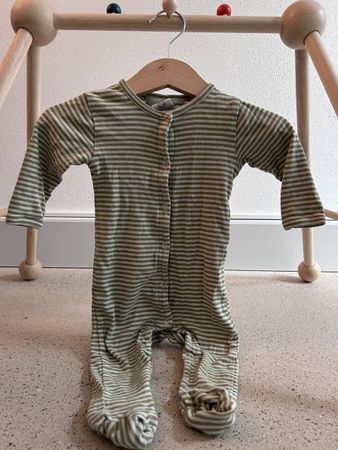 Baby Strampler Serendipity Green Off White Cotton Size 62