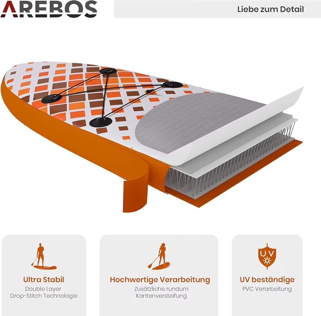 Surfboards & Schwimmbrette: Stand UP Paddle Board 300cm Orange – Neu (gemäss Beschreibung) aus Nebikon von warendiscount 6