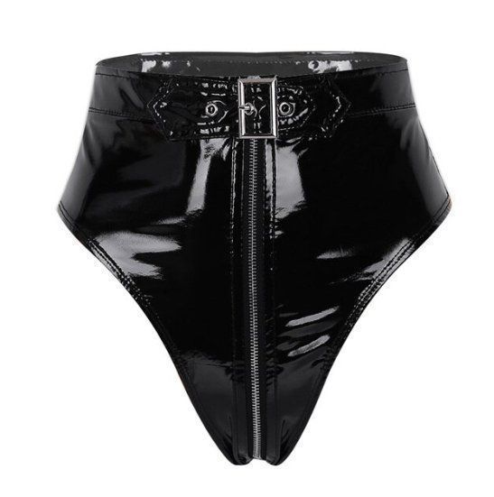 NEUES Erotik Damen Lack Panty String schwarz Gr. L - 222253 (Neu ...