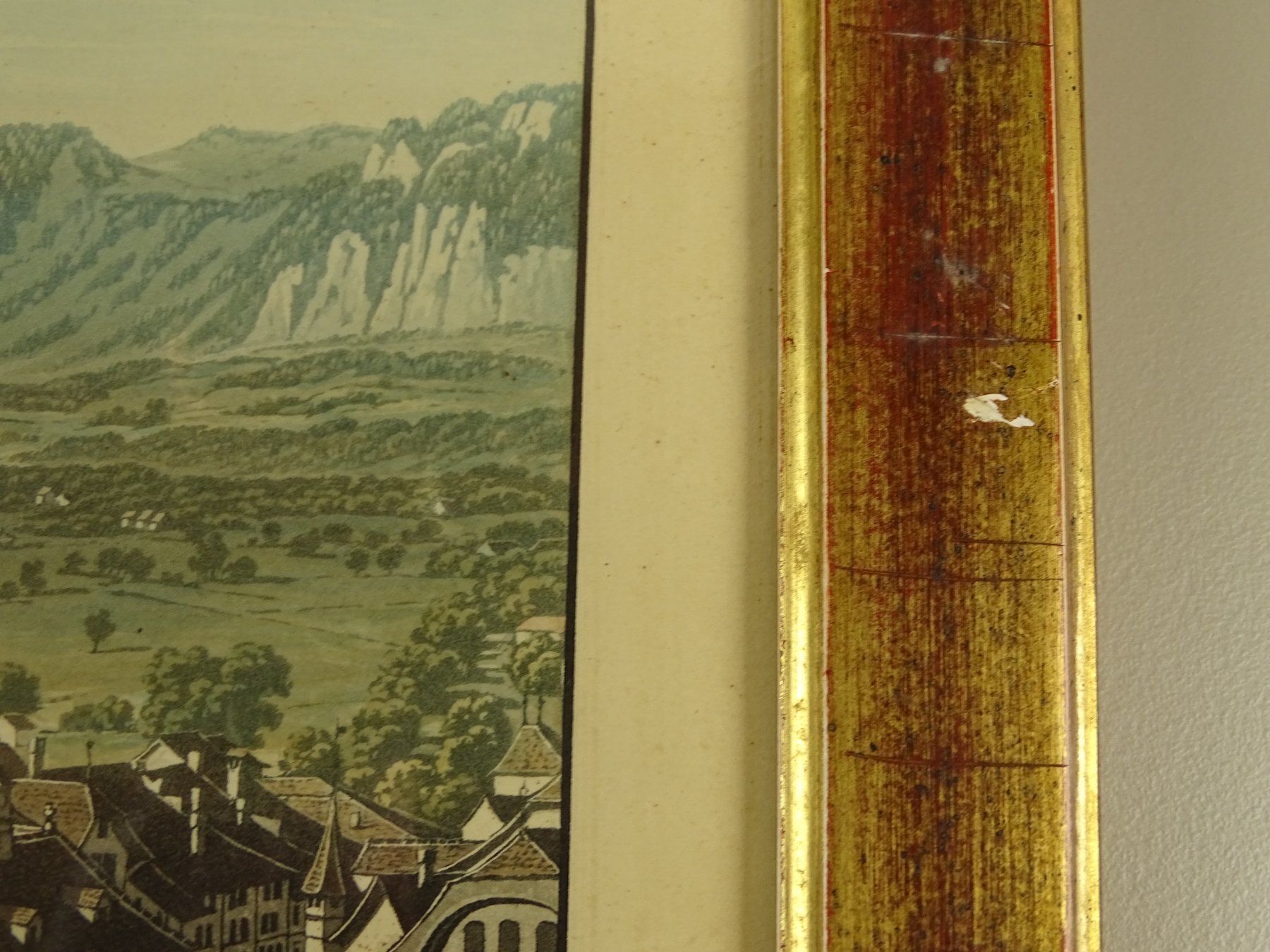 Incisioni: THUN, ALTKOLORIERTE AQUATINTA UM 1830 – Usato da Grüningen venduto da Kartensammler 7