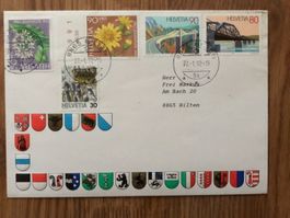 2 echt gelaufene Briefe 22.1.92 und 1996, Mischfrankatur