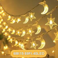 Mond & Stern Lichterkette, 40 LED, 6m, Batterie - Neu ✨