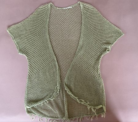 Nile Gilet Jäckli Häckelstrick grün M/L