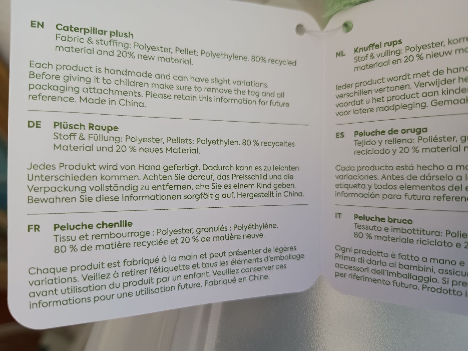 Jouets: Plüsch Raupe Caterpillar, NEU – Neuf avec emballage d'origine à Döttingen par Schlei 5